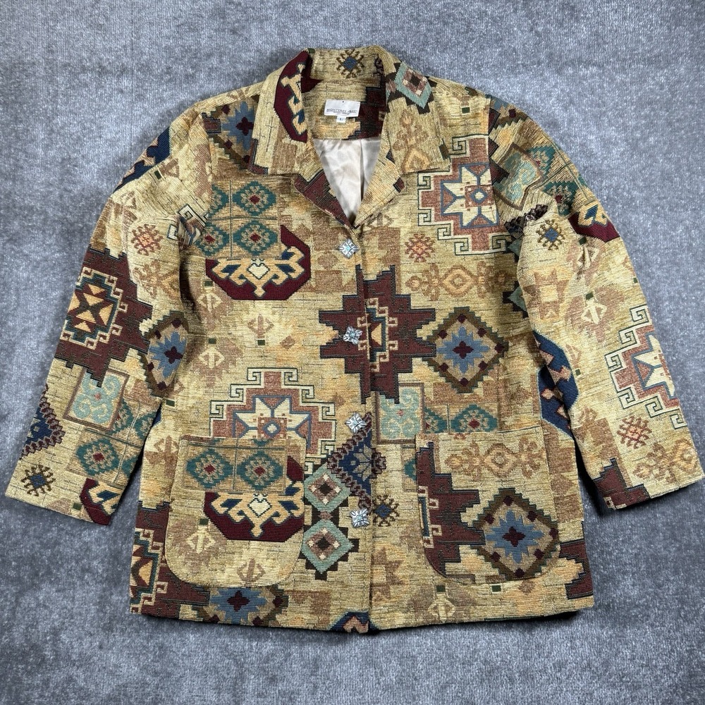 Monterey Bay Tapestry Jacket Women's Large Southwestern Geometric Aztec
